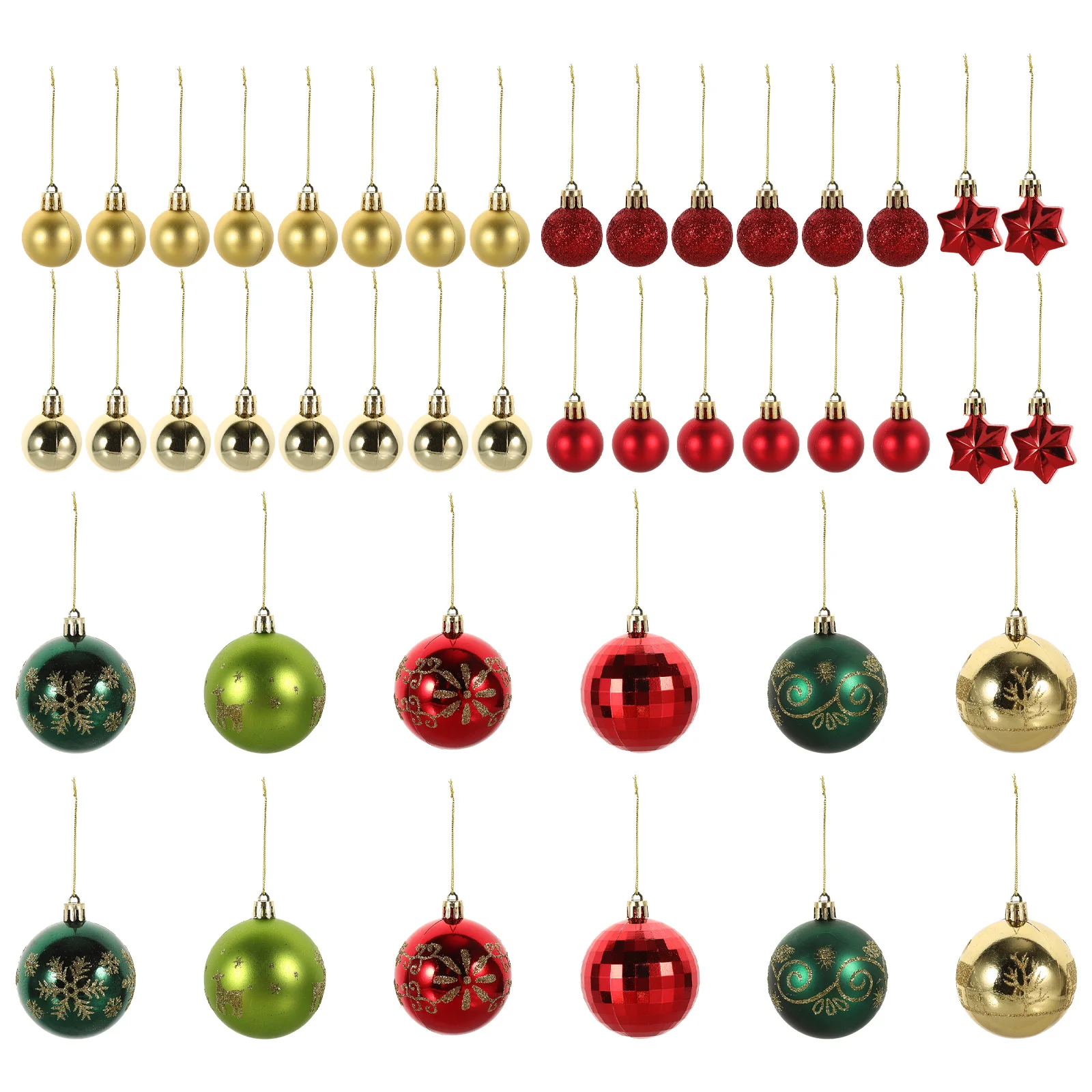 

44Pcs Decorative Christmas Balls Hanging Tree Ornaments Festive Xmas Party Decoration Reusable Plastic Ball Pendants for Holiday
