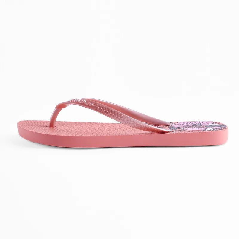 New 2022 Non Slip Comfortable Anti-odor Floral Soft Sole Beach Flip Flops Women Summer Flat Heels Home Slippers Gilrs