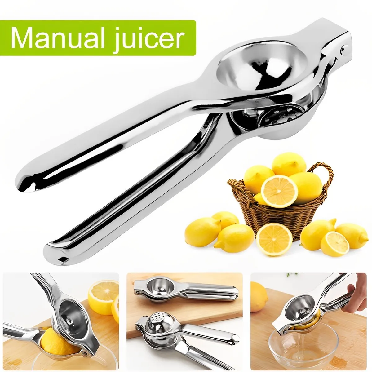Exprimidor de limón Manual de mano, herramienta de prensado de cítricos de Metal duradero, Mini Lima de primera calidad