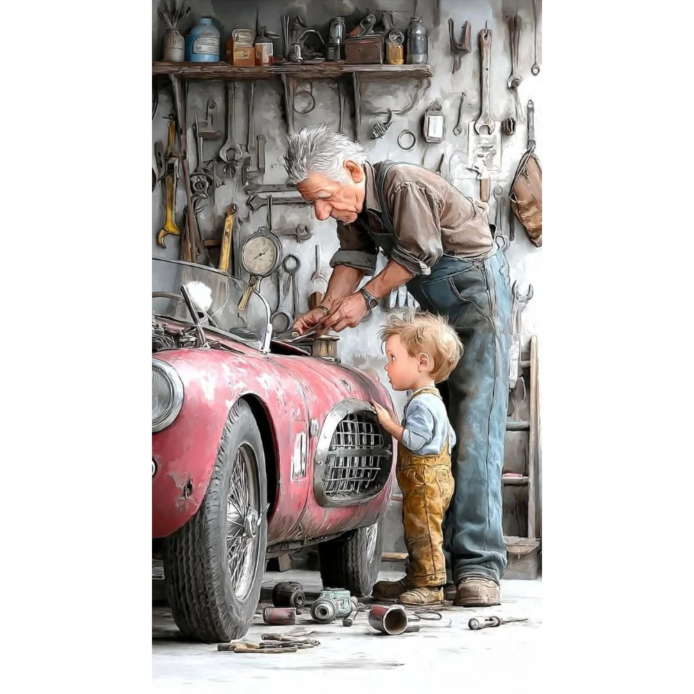 quebra-cabecas-de-500-1000-1200-2000-pecas-vovo-e-neto-reparando-carro-retrato-de-familia-jogos-de-atividade-para-sala-de-jogos-quarto-e-presente