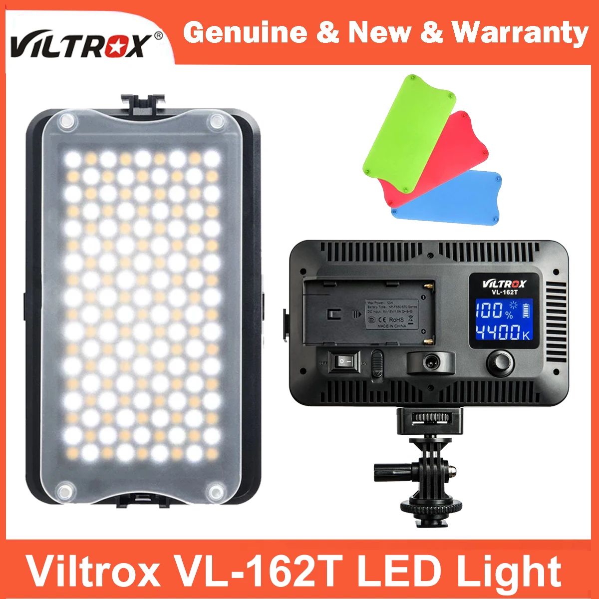 

Светодиодный видеосвет VILTROX VL-162T, CRI95+, 3300K-5600K, двухцветный, с регулируемой яркостью, с ЖК-дисплеем, для DSLR-камер и видеокамер