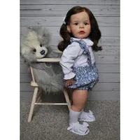 60cm Reborn Toddler Lifelike Girl Doll Already Painted Finished Sandie Popular Lifelike Soft Touch 3D Skin Art Doll