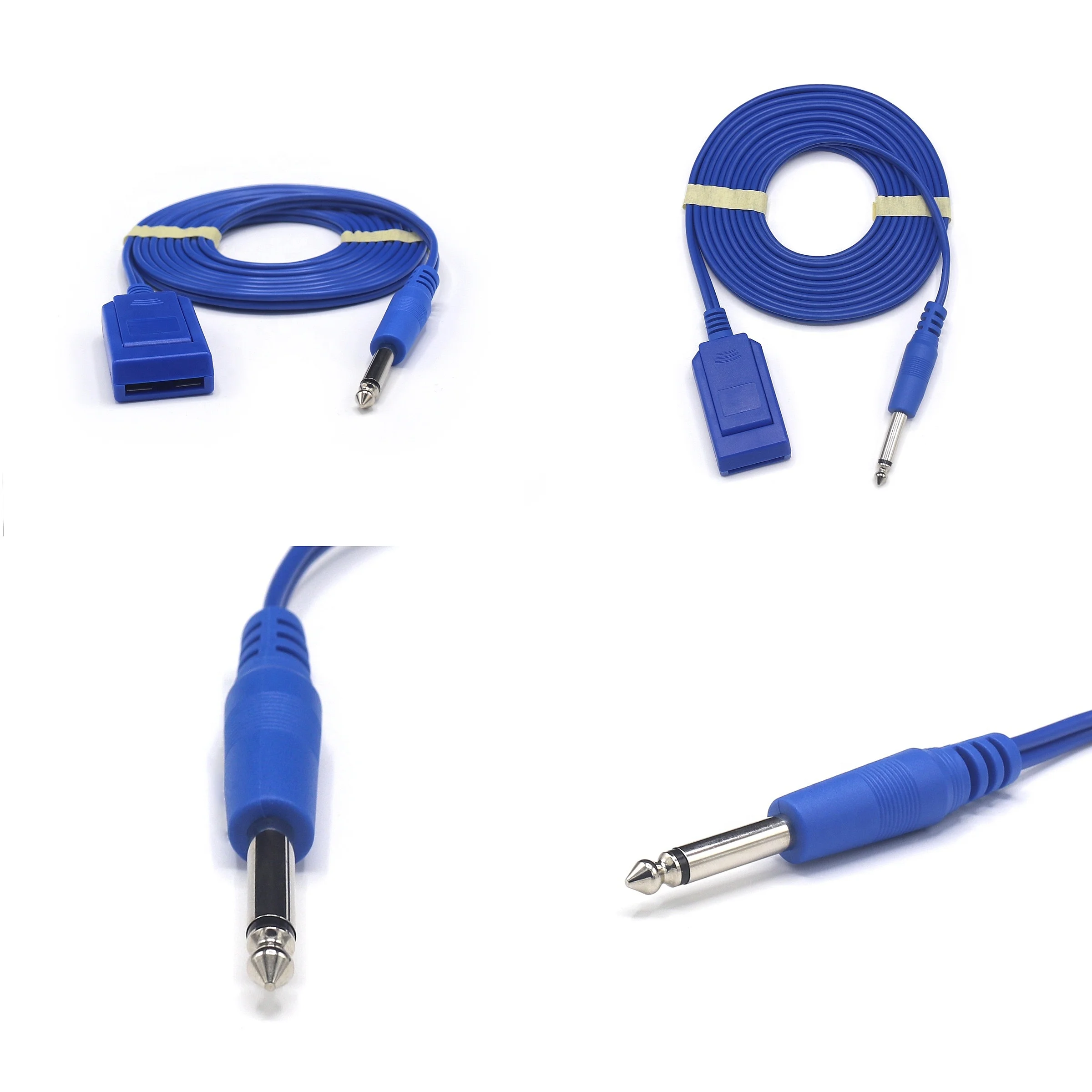 Electrosurgical Grounding Pad Cable, Blue 6.3mm Hi-Fi Mono Plug, Neutral Electrode Cable for ESU Electrosurgical Unit SK601CF