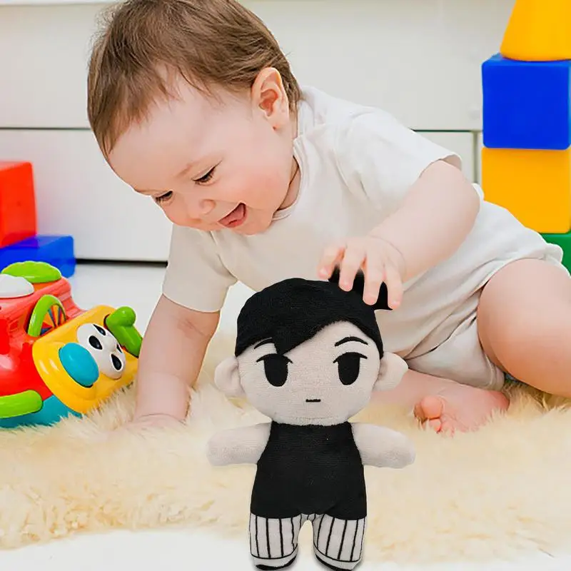 Sunny Plush Toy Cute Omori Stuffed Doll Black Hair Figure Stuffed Cartoon Action Figure Good Elasticity With 3D Visual Effects