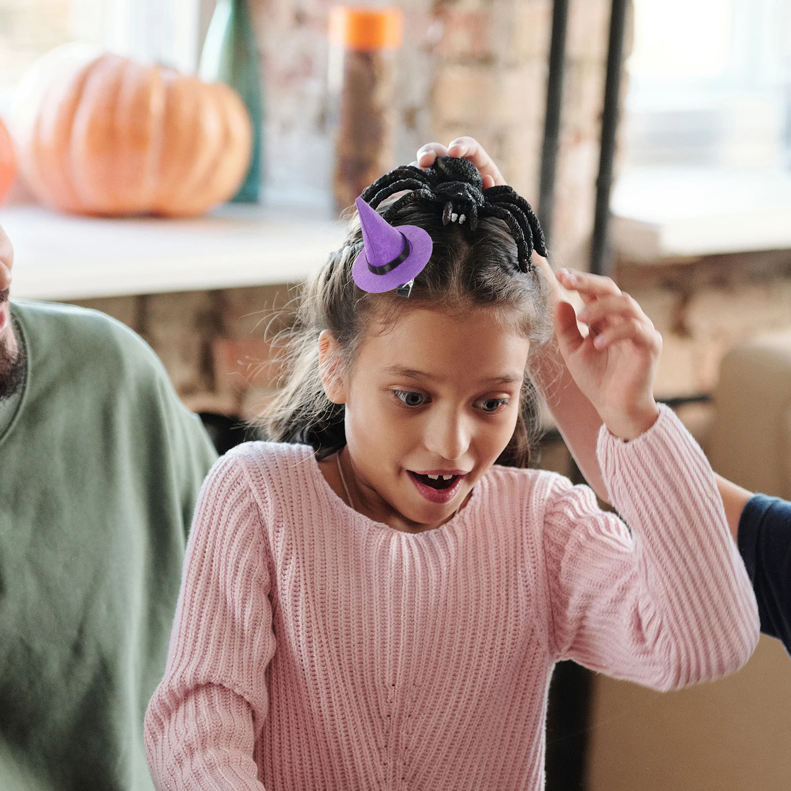 

2pcs Witch Hat Clips Halloween Hair Accessories For Women Festival Cosplay Party Costume Hairpins Cartoon Hair Clip