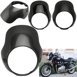 For Triumph BONNEVILLE T100 T120 For Honda Ducati Monster CB150 Motorcycle Headlight Fairing Cafe Racer 8inch Windshield Cover