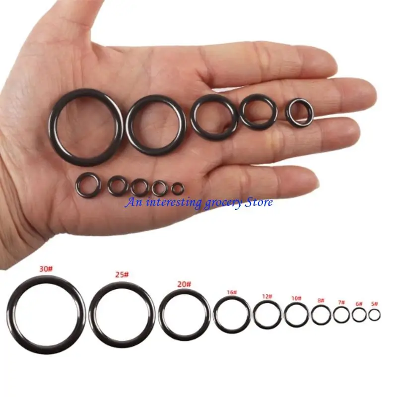 652D 40Pcs Fishing Rod Ceramic Guide Rings Set 10 Size 4.72mm-3cm Outer Diameter