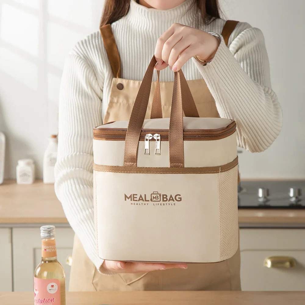 مربع معزول حقيبة الغداء للنساء الاطفال برودة حقيبة حرارية المحمولة بينتو صندوق الجليد حزمة حمل العمل الغذاء الحقيبة نزهة الحاويات