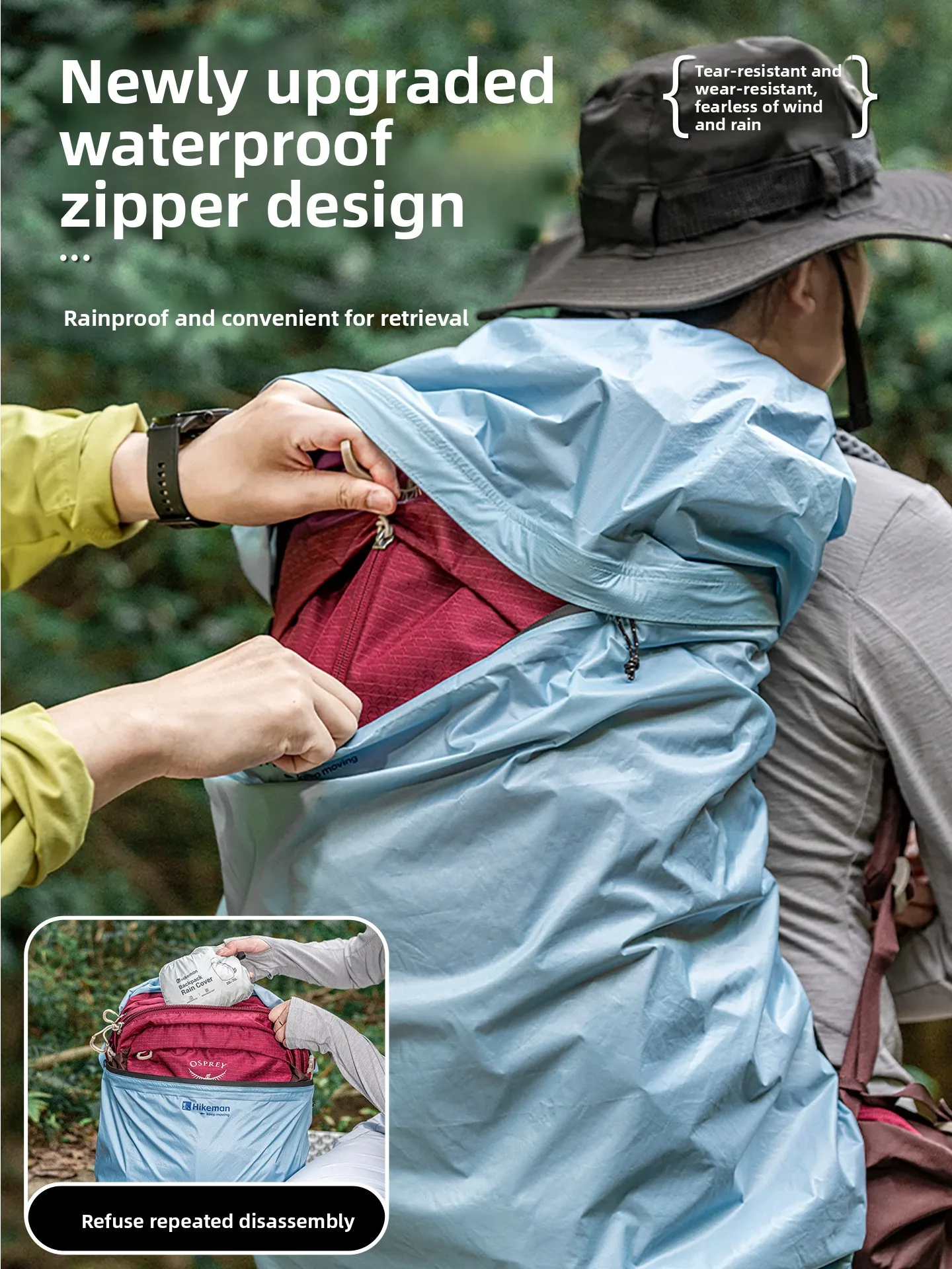 Outdoor Camping Backpack Rain Cover, Wear-Resistant Tear-Resistant Hiking Mountaineering Dustproof Waterproof Cover