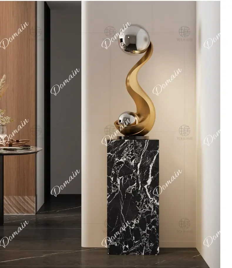 N81 Light Luxury Art Sculpture Floor-to-ceiling Ornament Creative Decoration Living Room Entrance Niche Vertical Height Handicra
