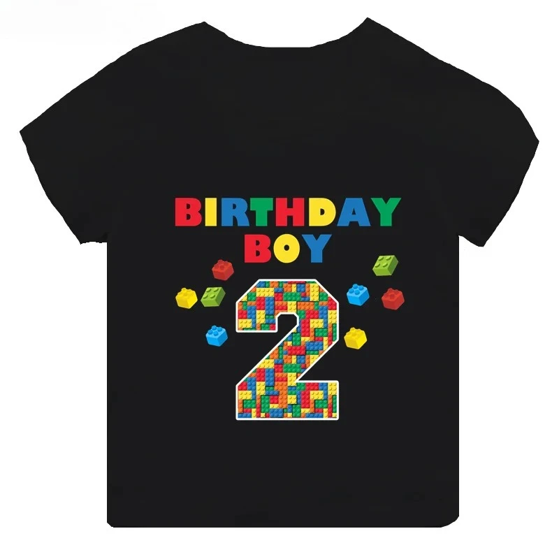 Master Builder Blocks Building Print Funny Boys Clothes 1 2 3 4 5 6 7 8 9 Years Happy Birthday Kids T Shirt Baby Girls T-Shirts