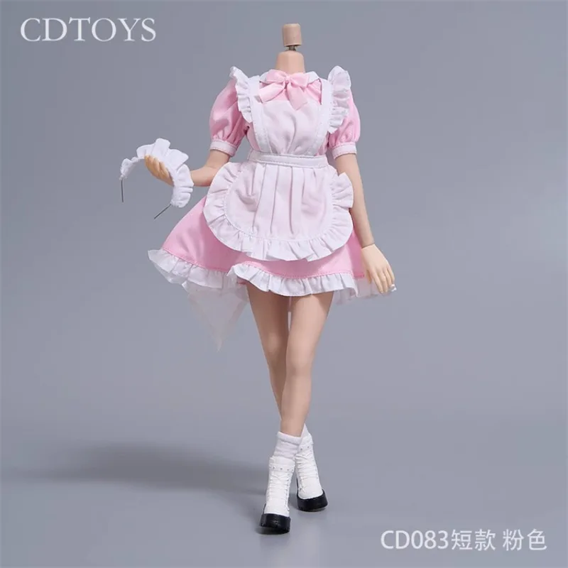 ما قبل البيع CDTOYS CD083 1/6 أنثى الجندي أبيض وأسود خادمة لوليتا فستان لطيف الملابس نموذج ل 12 ''عمل أرقام الجسم