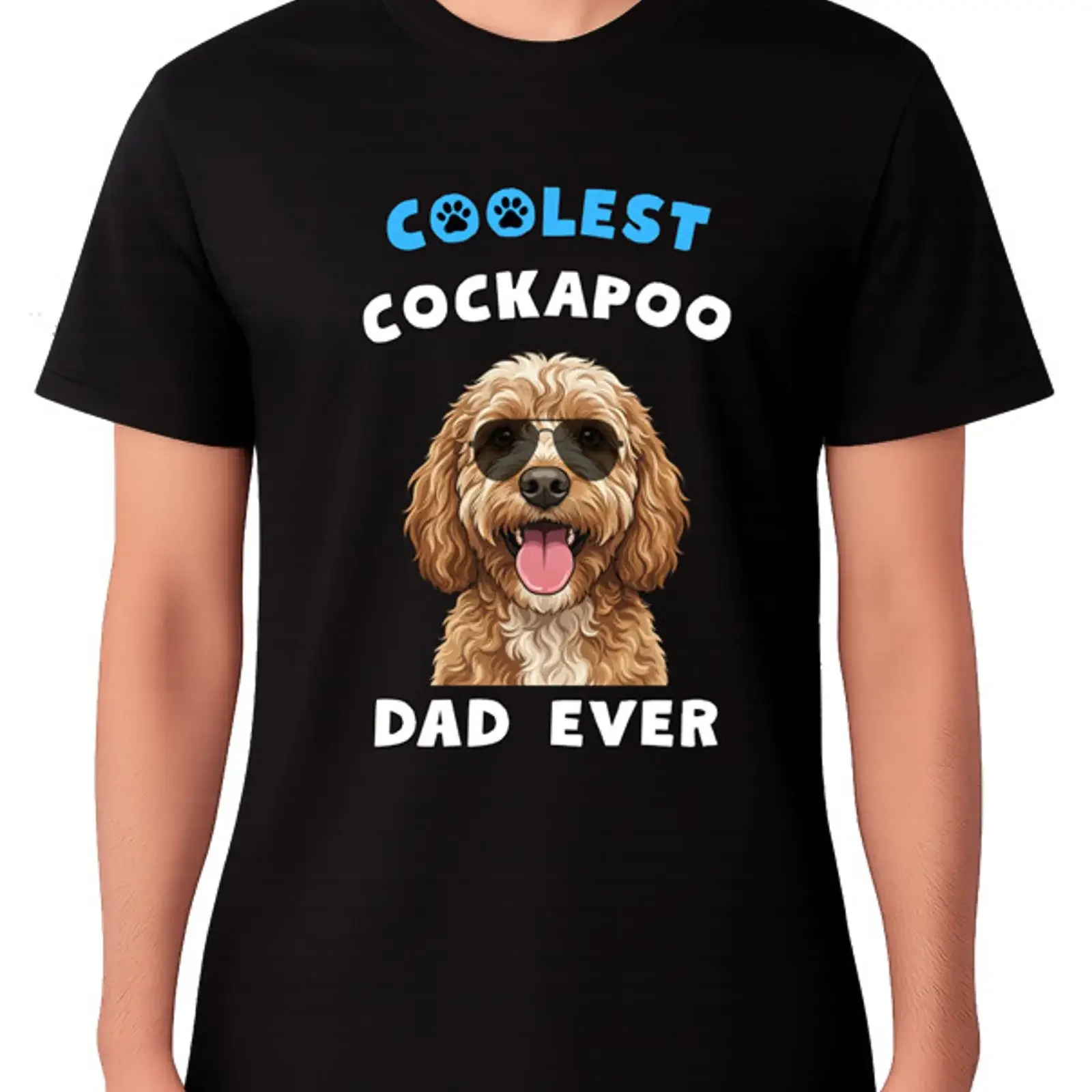 Coolest Cockapoo Dad Ever T Shirt Dog Lover Father  vintage Washed Versatile Stylish graphic Casual Unisex