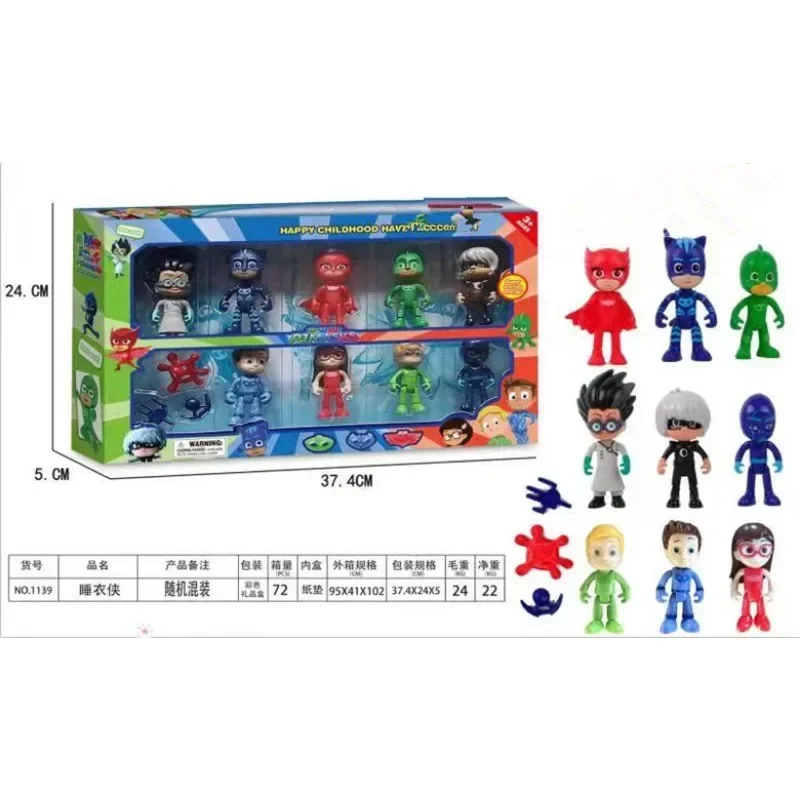 PJ Mask Toy Set Anime  Action Figure Connor Amaya Model Toys Desktop Ornament Decoration Gift Boy Girl