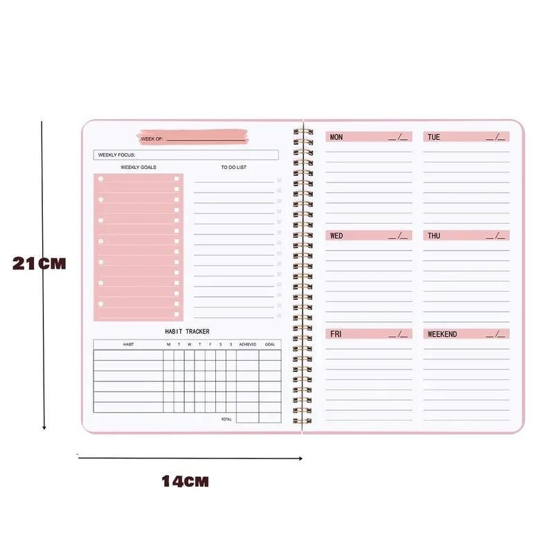 2023 A5 Spanish Agenda Notebook Bullet Daily Weekly Journal Schedule English Planner Organizer School for Office Stationery