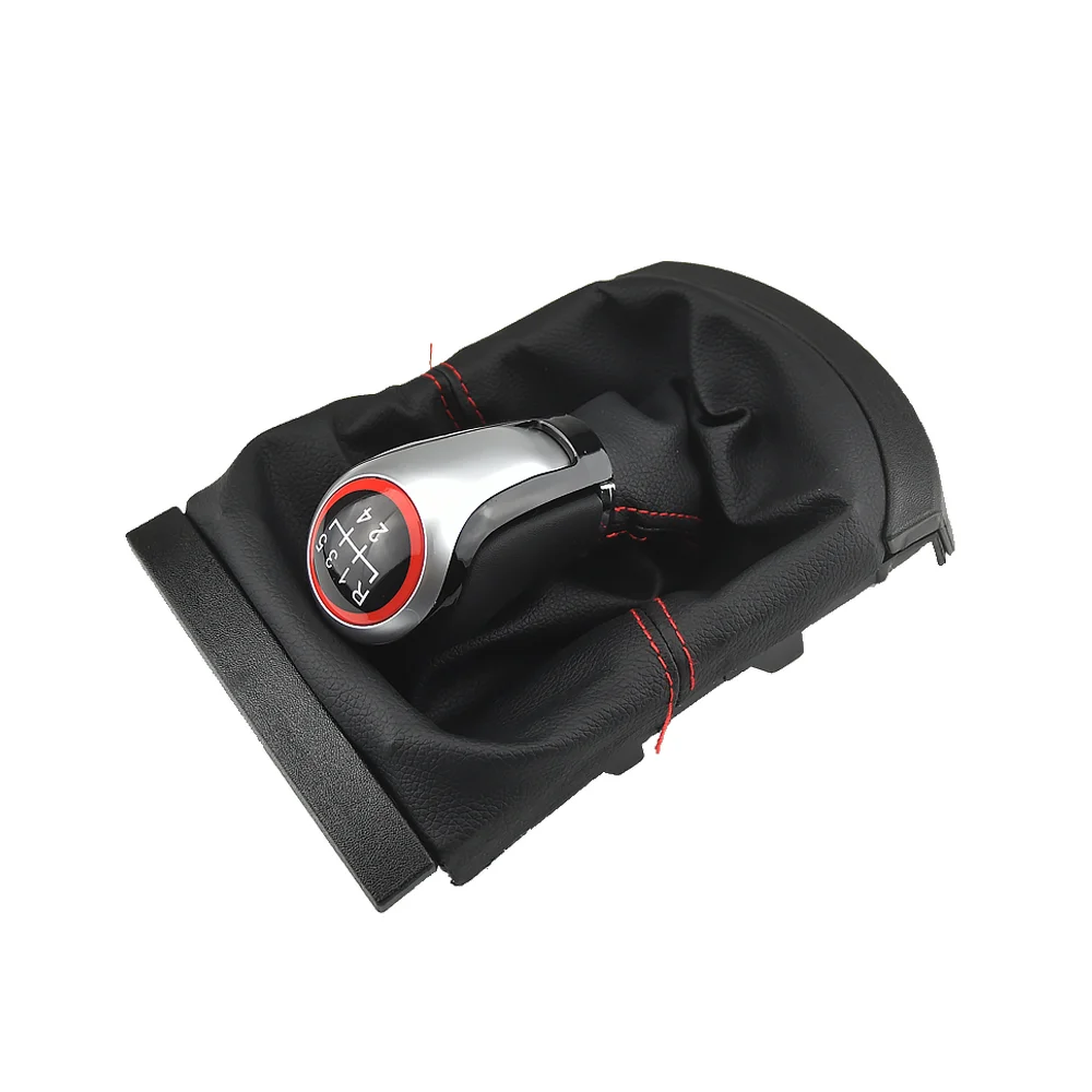 For Seat Ibiza 2002-2010 5 Speed Gear Shift Knob with PU Leather Boot Car Styling Gearstick Modification view 4