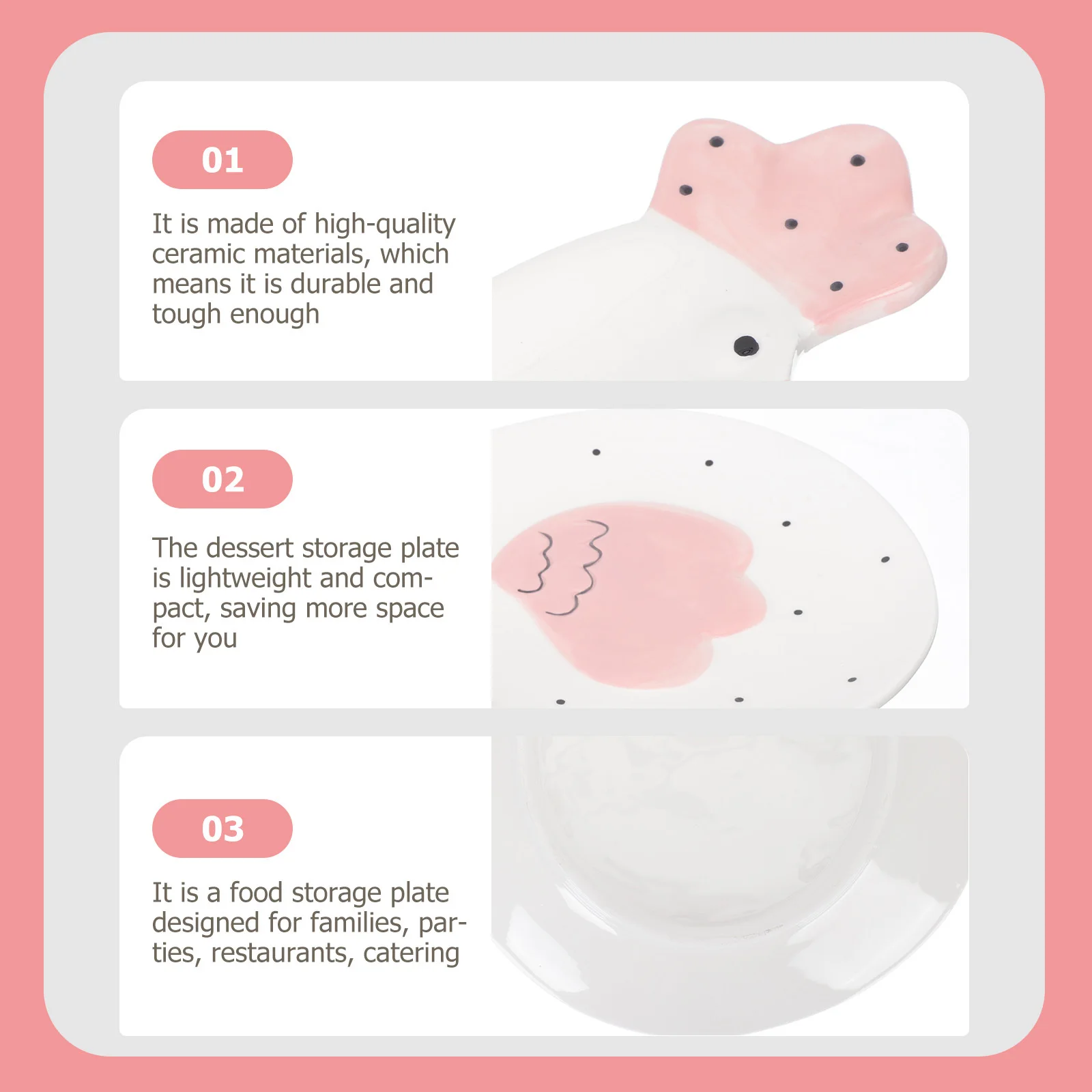 

1Pcs Ceramic Butter Plate Chick Design Embossed Cover Airtight Food Storage Container for Home Kitchen Dessert Serving