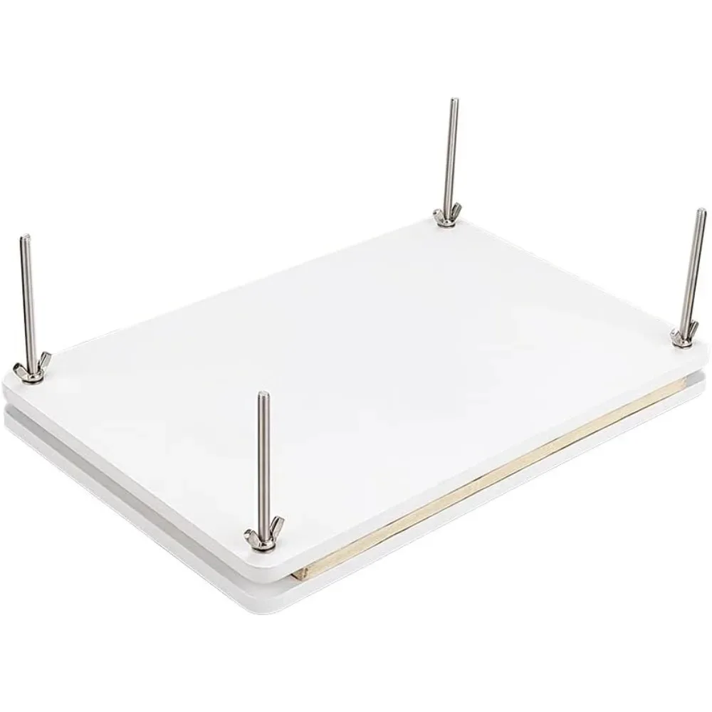 

White Rectangle Bamboo Portable Book Press Bookbinding Tool Wooden Book Press Bookbinding Paper Press for Bookbinding Supplies