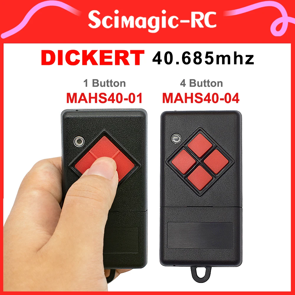 

2 Styles DICKERT Garage Remote Control 100% Compatible DICKERT MAHS40-01 MAHS40-04 Hand-held Transmitter Red 1/ 4Buttons