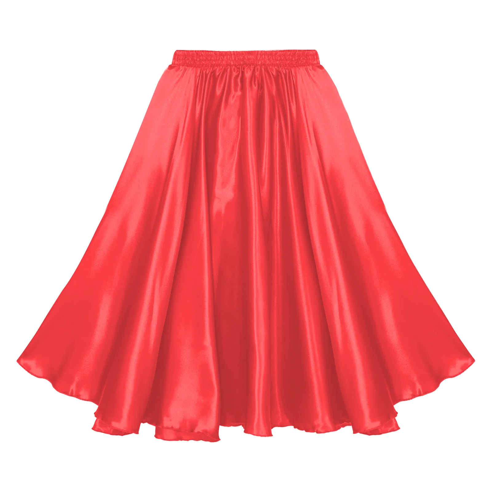Girls Flamenco Spanish Paso Doble Bullfight Dance Skirt Ballroom Latin Tango Performance Costume 360 Degree Chiffon Maxi Skirts