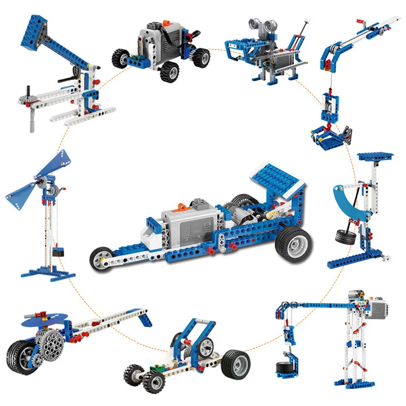 Educational and Dacta Building Blocks Kit 9686 Simple and Motorized Mechanisms Base Set MOC Bricks Robot DIY STEAM Kit Toys