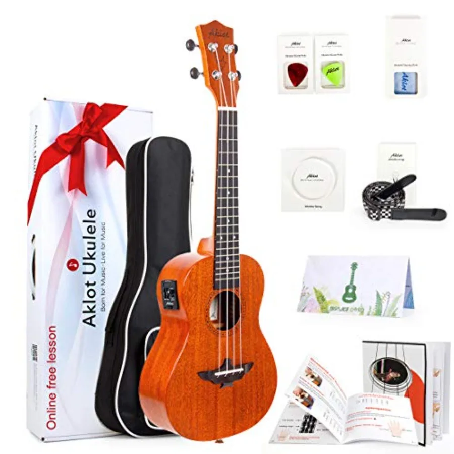 

Concert Ukulele for Professional Beginners and Adults: Solid Wood Construction, Natural Finish, Includes Free Online Lessons an
