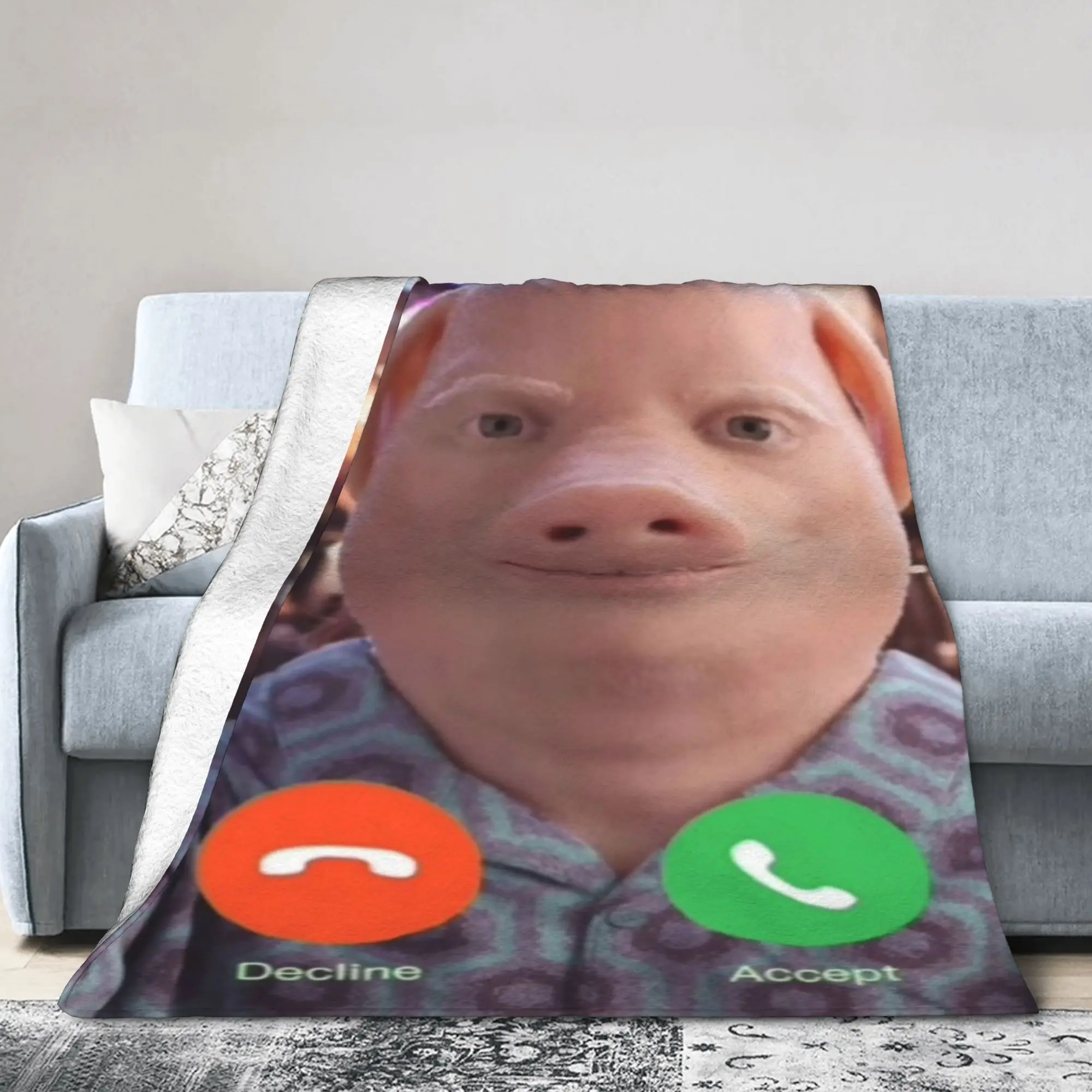 Stylish John Pork is calling Blankets Soft Fleece  Relax Throw Blanket Machine Washable