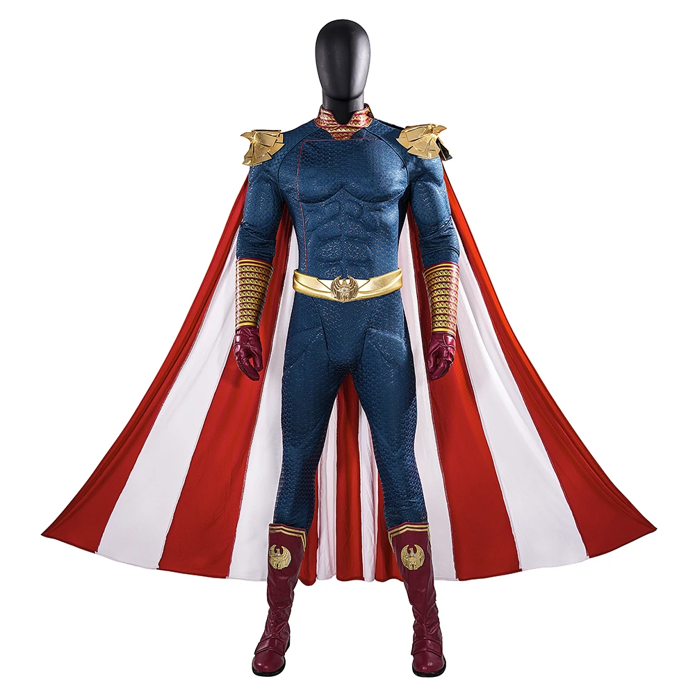 

The Boys Homelander Cosplay Costume Three-dimensional Drip Plastic Muscle Pattern Outfit Christmas New Year Suit Custom Size