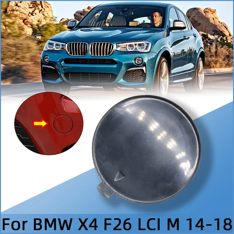 Front Bumper Tow Hook Cover Cap Hauling Shell For BMW X4 F26 LCI M 2014 2015 2016 2017 2018 #51118065883 Painted Trim Shell