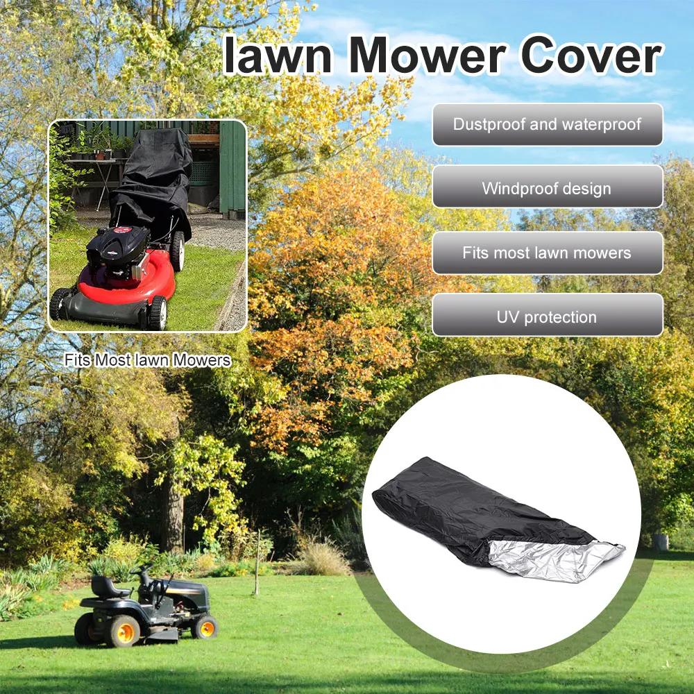 Waterproof Lawn Mower Cover Dust Rain Proof Lawn Mower Shield Sunscreen Tractor Outdoor Garden Farm Implements Protection Tool