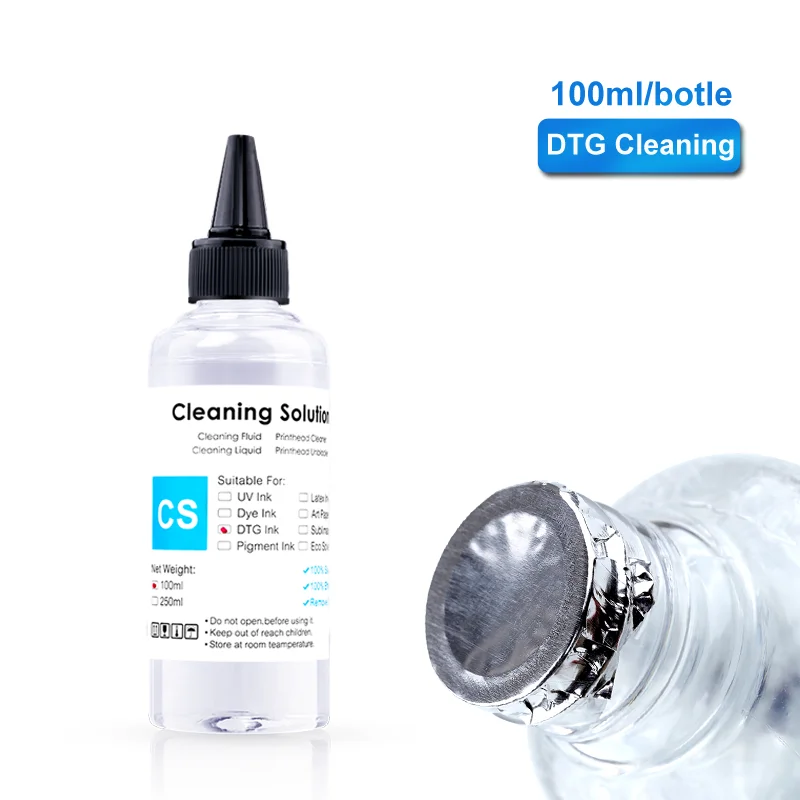 4 Capacitie DTG Ink Cleaning Solution Cleaner Liquid Universal For Textile Ink Printhead For Epson/HP/Canon/Brother Printer