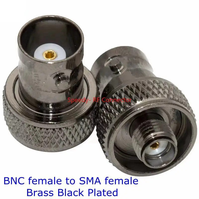 2PCS SMA To BNC Q9  Male Female Disc RF Adapter Center Flange&Bulkhead Connector 50ohm Wire Terminals Brass Nickel Plating