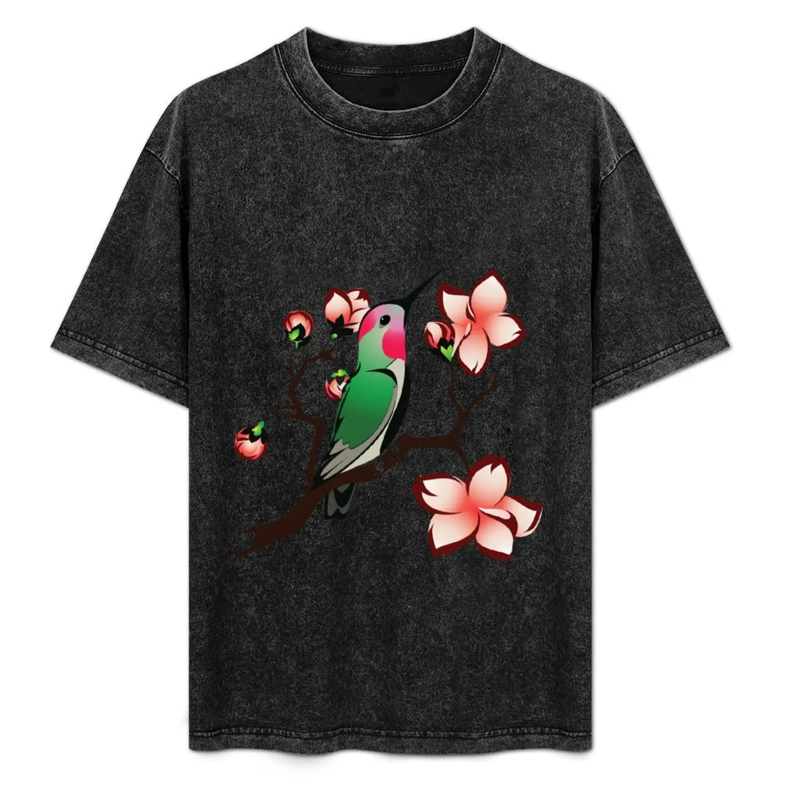 

Hummingbird Spring T-Shirt valentines boutique clothes korean fashion graphic tee shirt baggy shirts anime shirts men