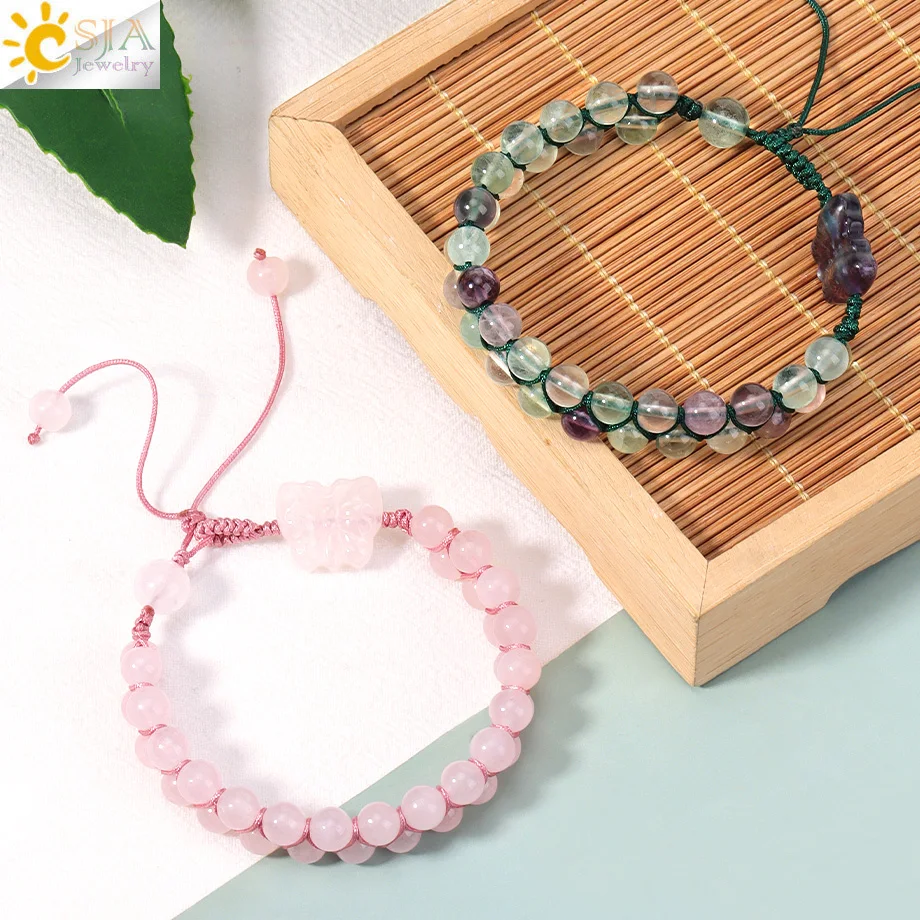 

1 шт., браслет ручной работы из натурального камня для женщин, подвеска в виде стрекозы, плетеный двухслойный браслет, браслеты, ювелирные изделия, подарок H715