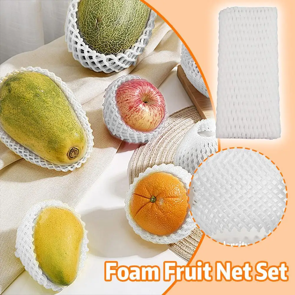 290/340PCS Foam Fruit Net Set Fruit Protection Breathable Reusable Elastic Shockproof Vegetable Fruit Fragile Items Protection