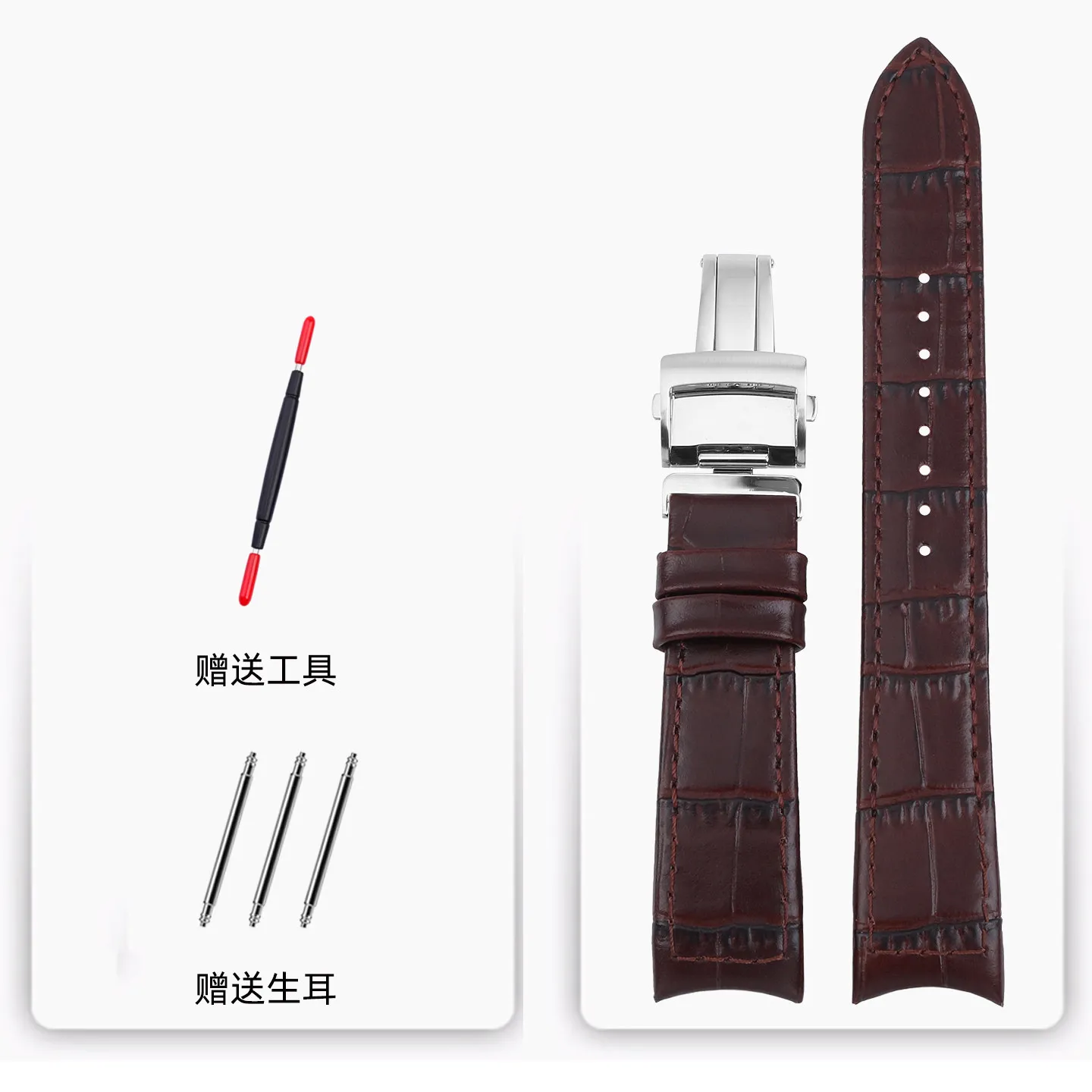 Suitable for Seiko Leather Strap Premier Series SNP041 SNP044 7D48-0AG0 Cowhide Strap 21mm image 3