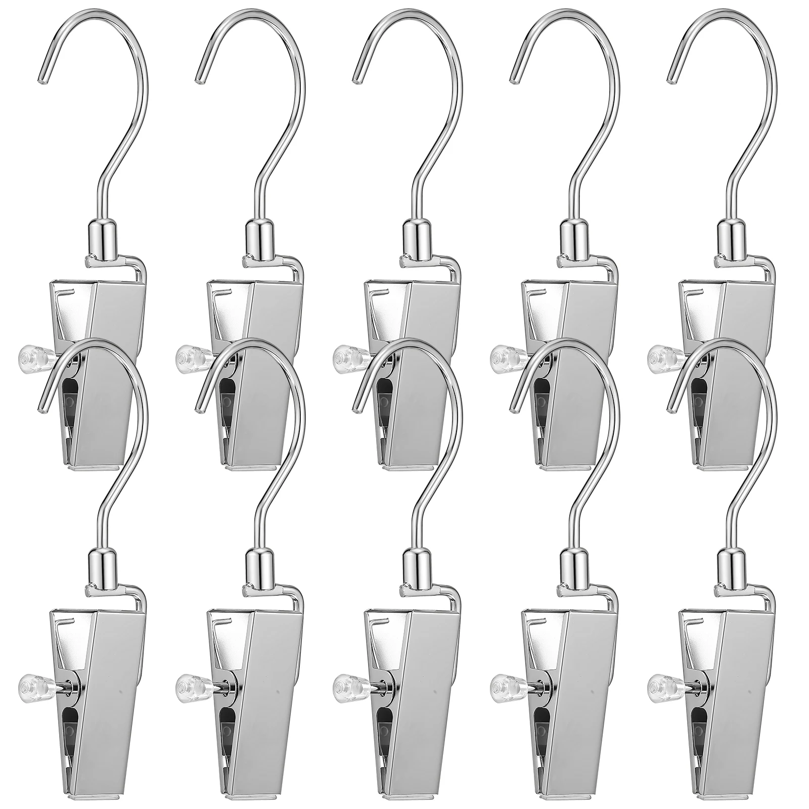 

10 pcs Rotating Hooks for Hat Boot Metal Traceless Design Closet Storage Rotatable Boot Hangers Clothespins