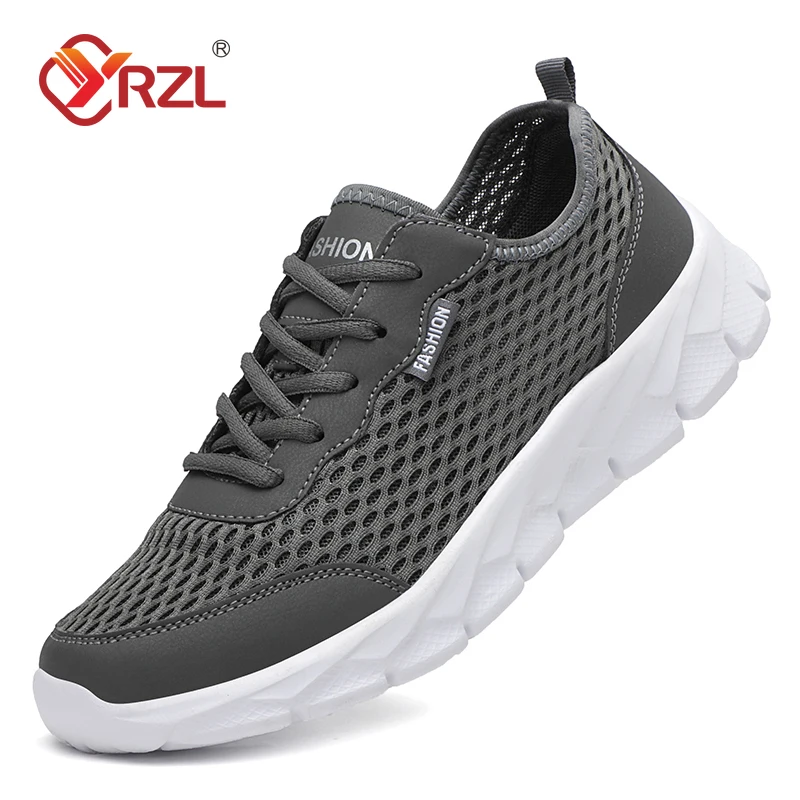 YRZL Breathable Men Running Shoes High Quality Soft Fashion Casual Sneaker for Man Lightweight Shoe Flexible Anti-slip Sneakers