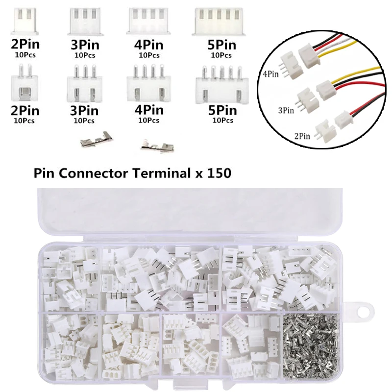 

2.54mm JST XH Connector Terminal Header Assortment 2pin 3pin 4pin 5pin 6pin 7pin 8pin Male Female Connectors Adaptor XH2.54mm