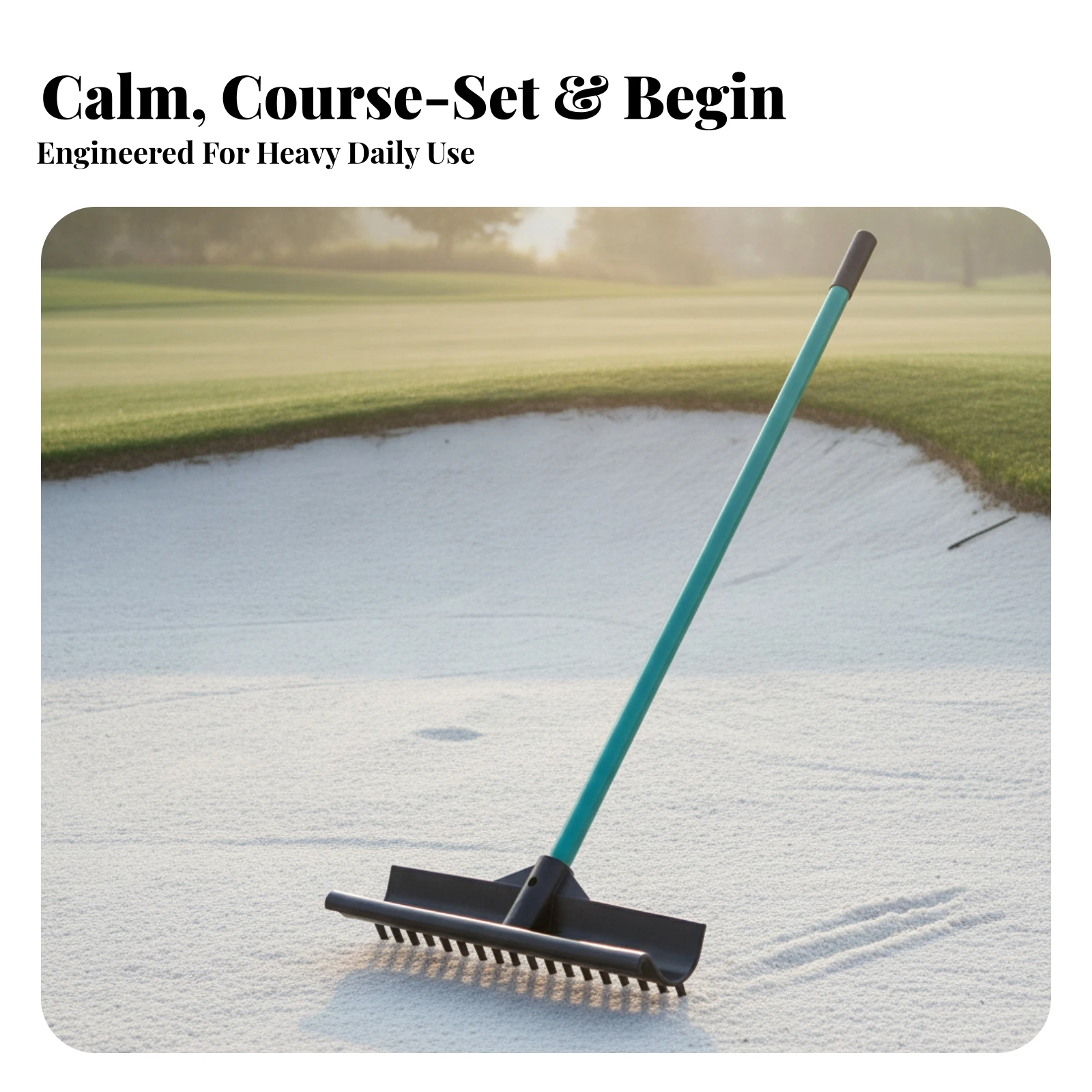 Golf Sand Rake with 17 Teeth Sturdy Golf Bunker Rake Sand Gopher Tool Portable Compact for Golfers