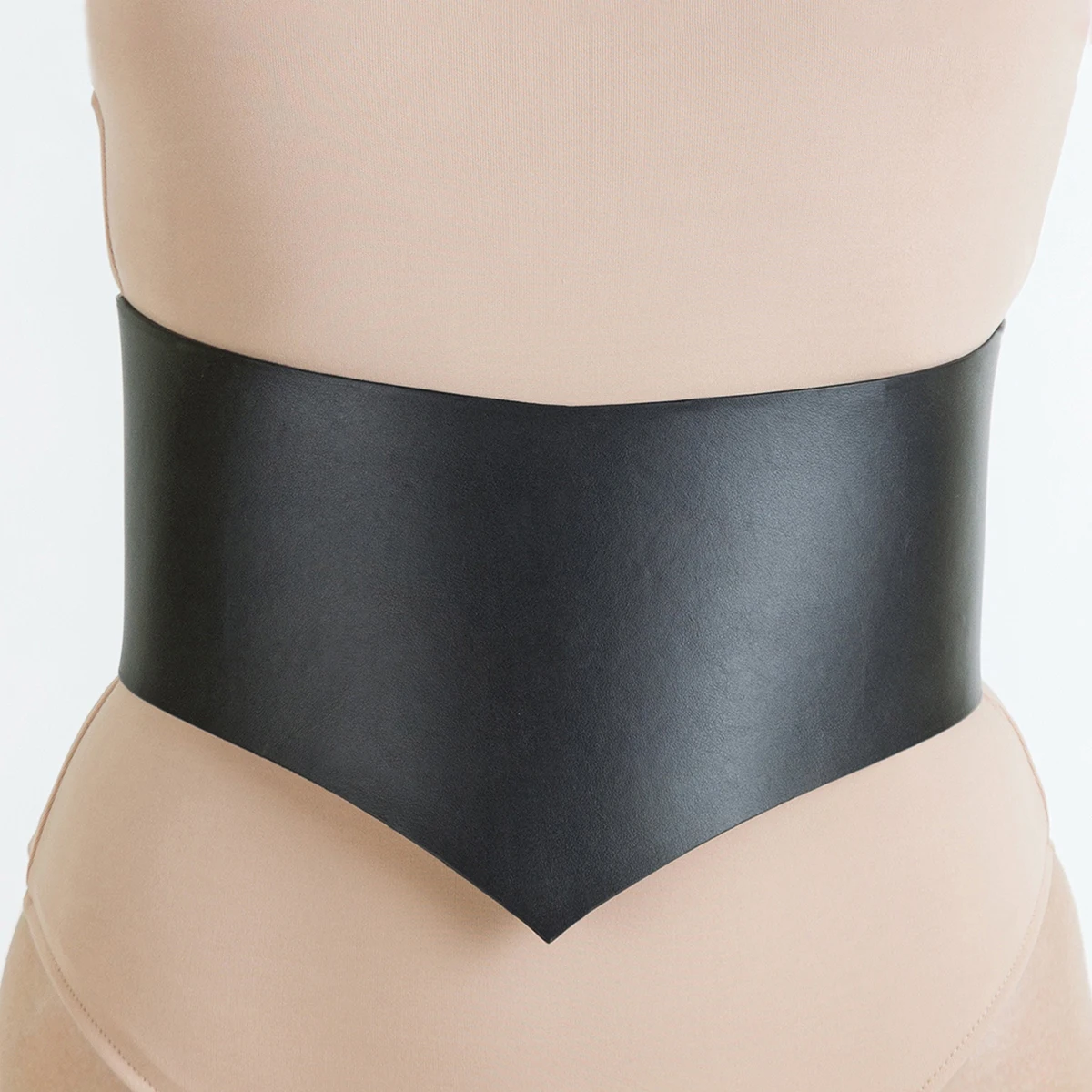 Punk Gothic Hip Hop Black PU Leather Wide Corset Waist Belt For Women Slimming Adjustable Strap For Club Rave Festival Dress Out