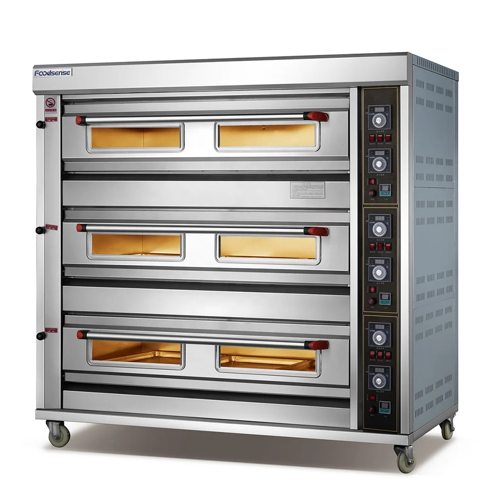 Bakery Oven Prices, Industrial Single/Double/ Three-Layer Deck Gas Oven for Cake Bread Pizza Baking