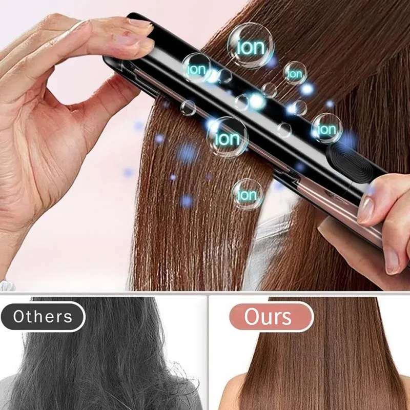 Far Infrared Negative Ions Ceramic Hair Straightener Rapid Heating Durable & Economical Adjustable Heat Settings