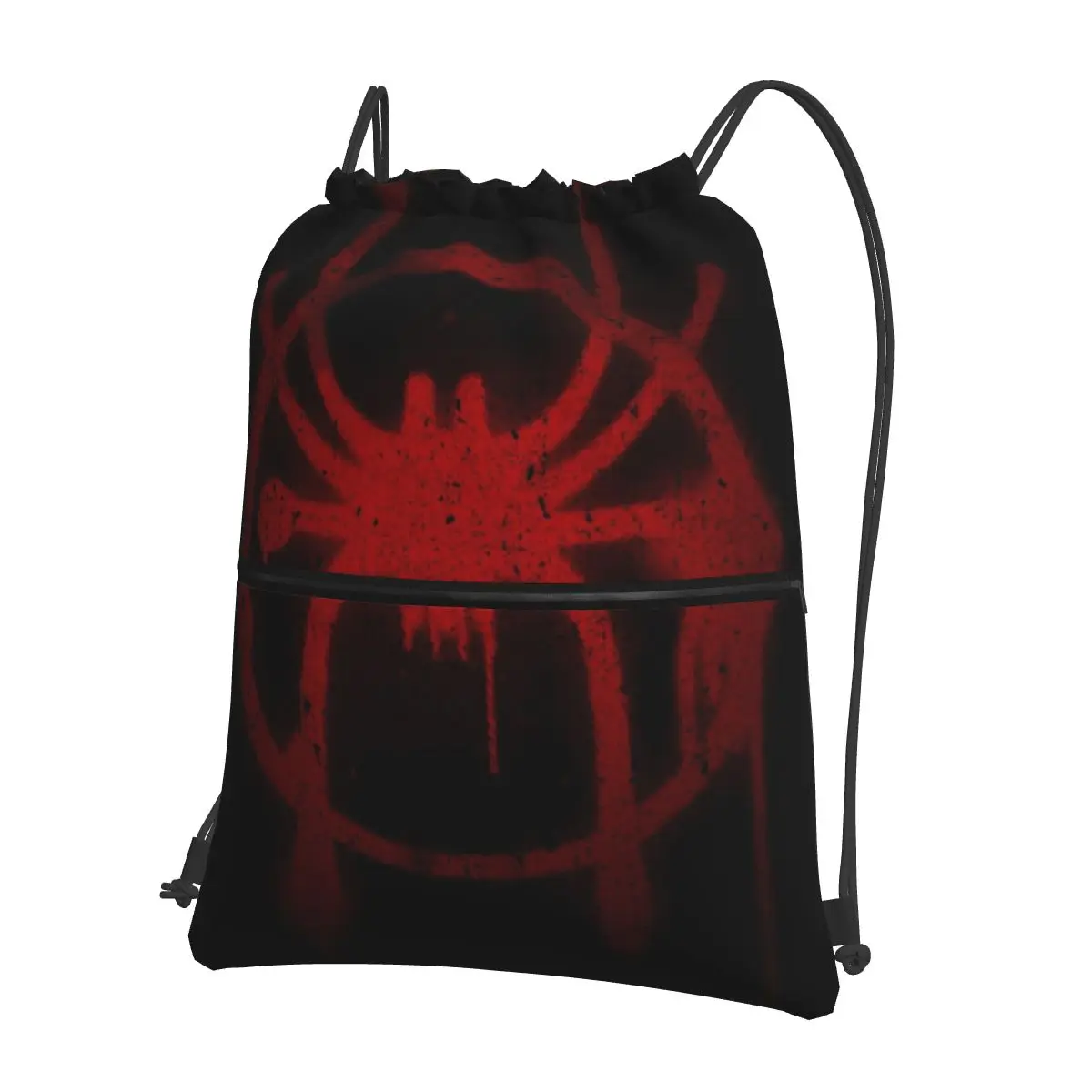 Miles Morales Spider Symbol Portable Backpacks Drawstring Bag Multi-function Drawstring Bundle Pocket Book Bags For Students