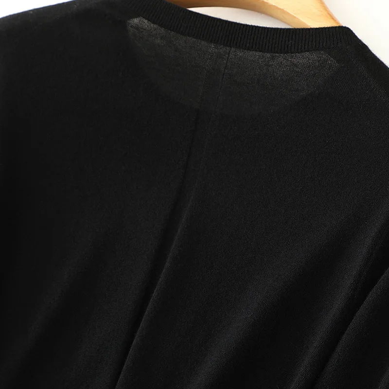 Imagem -04 - Masigoch Primavera Outono Novo 16gg Worsted Seda Cashmere Camisola Crewneck