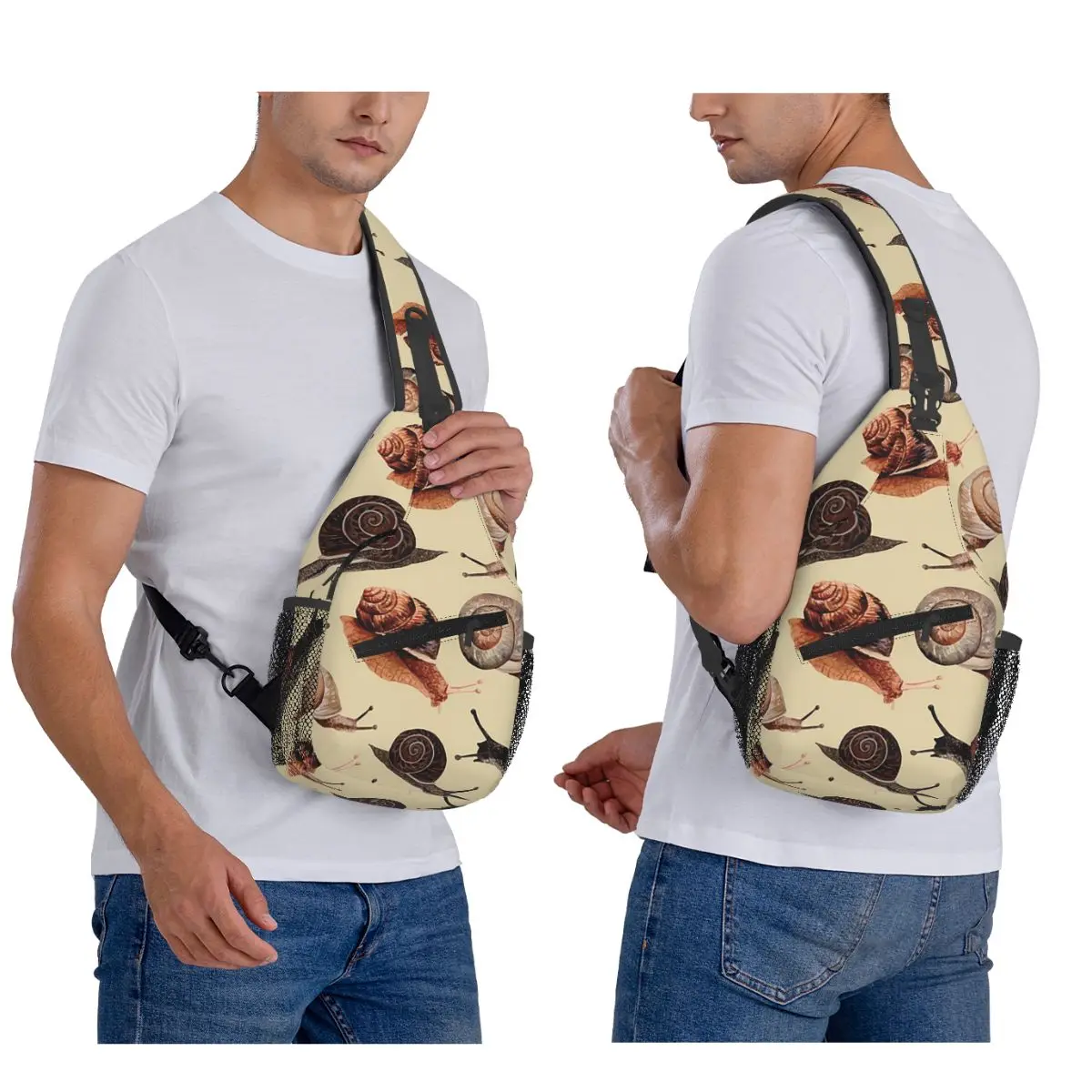 

A Slew Of Snails Chest Bag Men Sling Crossbody Backpack Chest Bag Travel Hiking Daypack Shoulder Bag