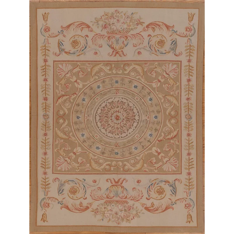 

Aubusson hand-woven carpet 100% wool European classical living room square decoration