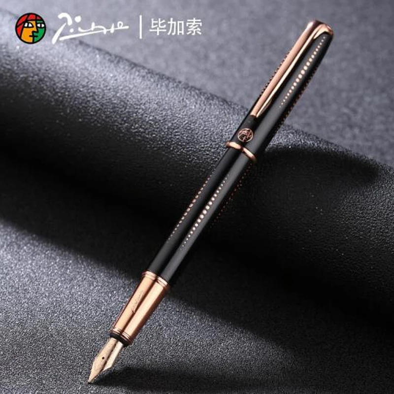 Picasso 916 Pimio Popular Metal Fountain Pen Titanium Black EF/M/Bent Nib 0.38/0.6/1.0mm Matte Barrel Business Gift Pen PF001