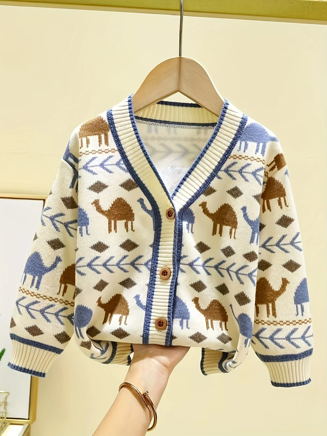 Boys' Cardigan Jacket Spring and Autumn Clothing Children's Baby Sweater Knitwear New Trendy Children's Clothing