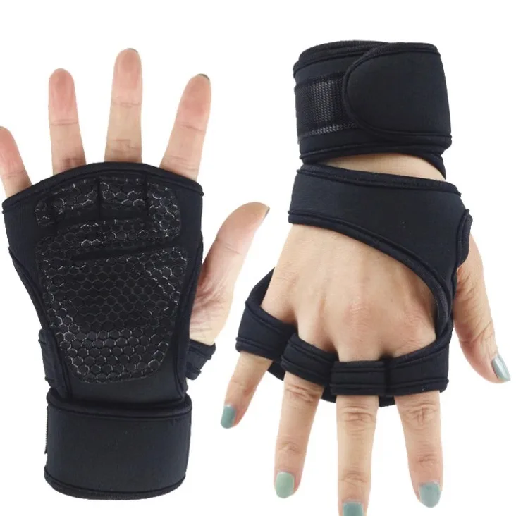 قفازات للتمرين غير قابلة للانزلاق نصف إصبع مع راحة اليد المقواة، قابلة للتنفس للجنسين لصالة الألعاب الرياضية وركوب الدراجات، تدريب لجميع الأغراض #5